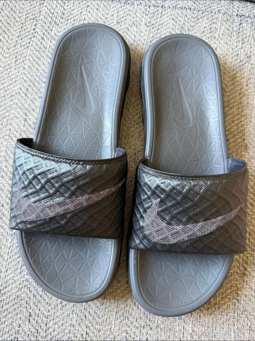 Nike Benassi Solarsoft 2 'Anthracite' Men’s Slip On Sandals Size: 8